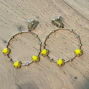 Kendra Scott Yellow and Silver Hoop Earrings